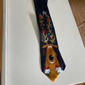 Playful Reindeer Holiday Tie